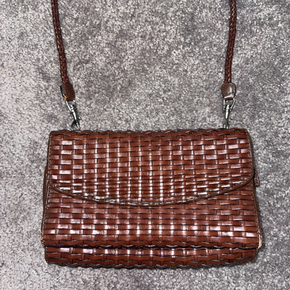 Talbots wicker and leather wallet purse